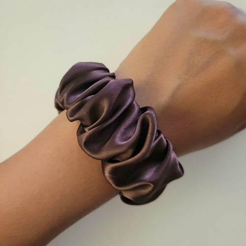 Brown Satin Wristlet