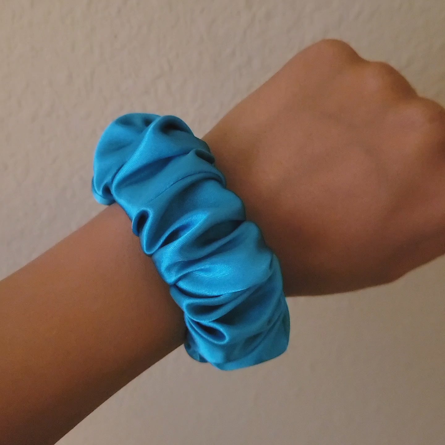 Blue Satin Wristlet