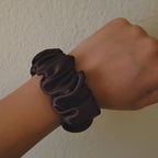 Brown Satin Wristlet